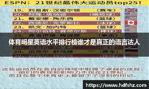 体育明星英语水平排行榜谁才是真正的语言达人